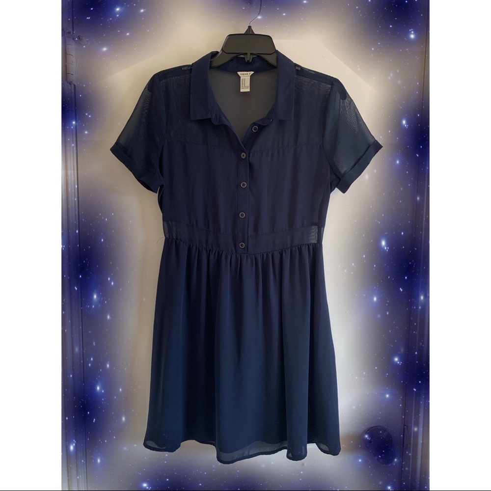 Navy blue mesh dress